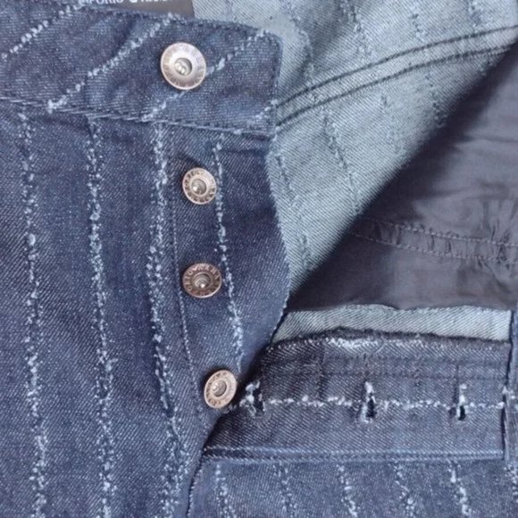 Emporio Armani JO4 Striped Needle Punched Denim Jeans Blue Regular Fit Sz 28 - Picture 7 of 13